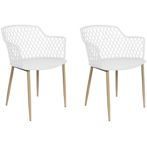 The Home Deco Factory – Fauteuil de jardin Malaga – Structure en métal – Assise en polypropylène – Dimensions L. 54 x l. 62 x H. 80 cm – Hauteur d'assise 45 cm