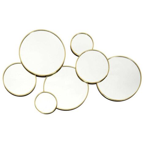 The Home Deco Factory – Miroir rond doré 57x35cm – Verre et métal – Décoration chic pour intérieur – Élégance moderne