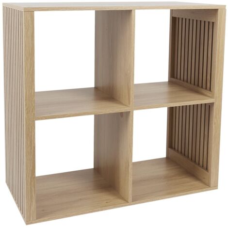 The Home Deco Factory – Rangement modulable 4 cases – Dimensions L. 69,6 x P. 32 x H. 66 cm – Bois panneaux de particules – Style scandinave moderne