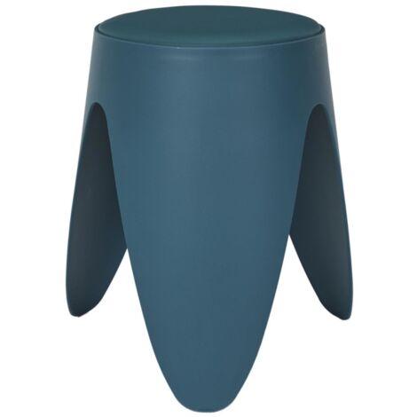The Home Deco Factory – Tabouret empilable EVE bleu canard – Dimensions 30 x 30 x h.46 cm – Structure plastique légère – Pour intérieur moderne