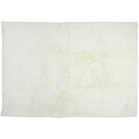 The Home Deco Factory – Tapis shaggy imitation fourrure écru 120x170cm – Poils fins – Polyester – Forme rectangulaire pour salon élégant