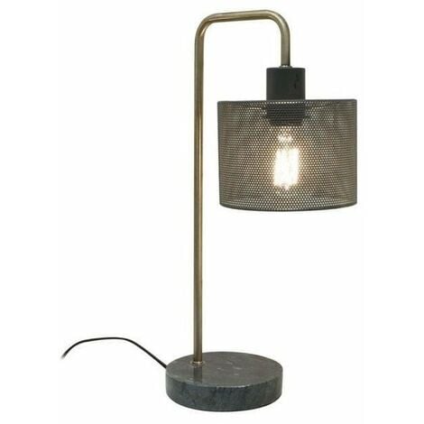 THE HOME DECO LIGHT Lampe a poser LA12056 - Gris perforé socle marbre M4