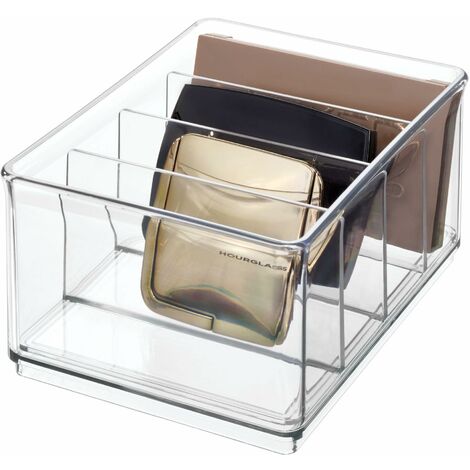 The Home Edit by iDesign, Organizzatore di cosmetici medio in plastica riciclata con divisorio