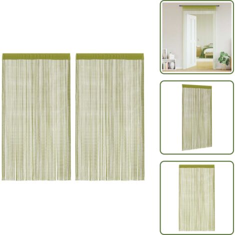 The Living Store 2 Pz Tende a Fili 100x250 cm Verdi - Tende per finestre