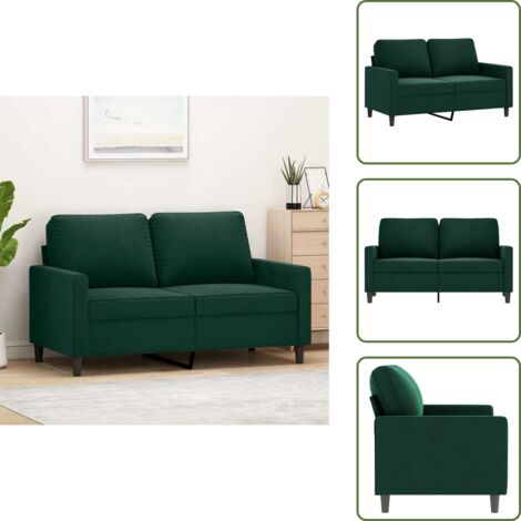 The Living Store 2-Sitzer-Sofa Dunkelgrün 120 cm Samt - Samt Sofa
