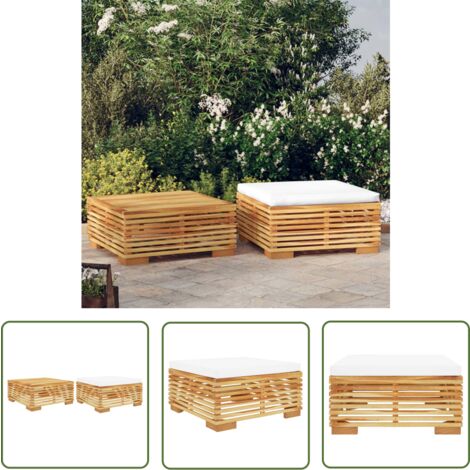 The Living Store 2-tlg. Garten-Lounge-Set Massivholz Teak - Gartentisch - Loungesessel - Gartenmöbeln - Holz Möbel - Teakholzmöbel