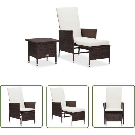 The Living Store 2-tlg. Garten-Lounge-Set mit Kissen Poly Rattan Braun - Gartensessel - Lounge Möbel - Gartenmöbel Set - Outdoor Furniture - Rattan Gartenstuhl