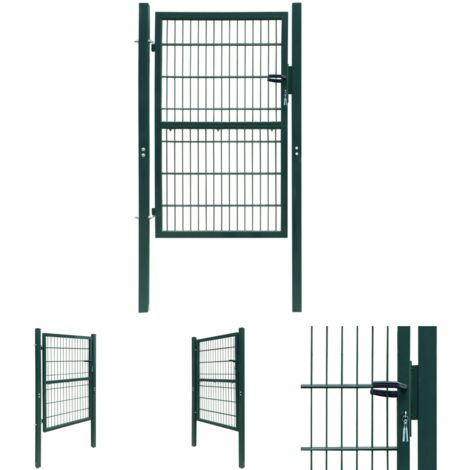 The Living Store 2D Zauntor (Einzeltor) Grün 106x230 cm -  Gartentore