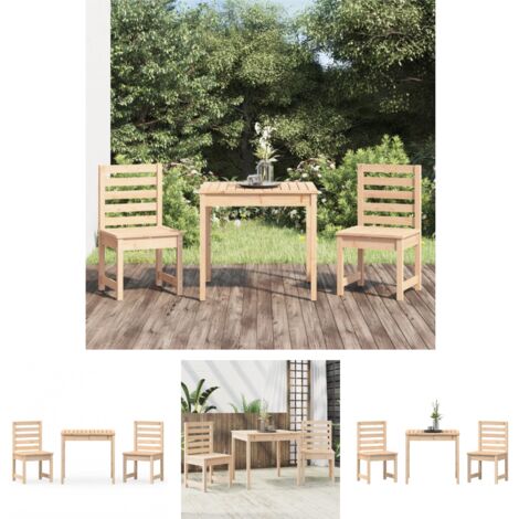 The Living Store - 3-tlg. Garten-Bistro-Set Massivholz Kiefer