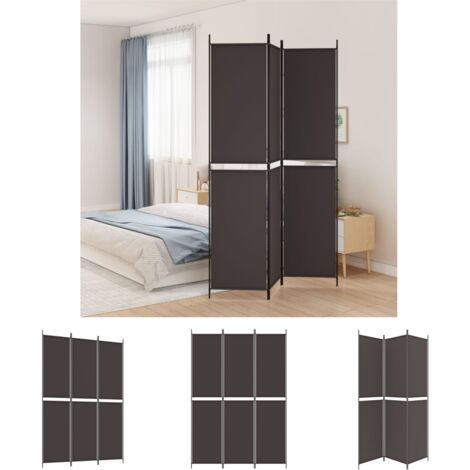 The Living Store 3-tlg. Paravent Braun 150x220 cm Stoff - Raumteiler