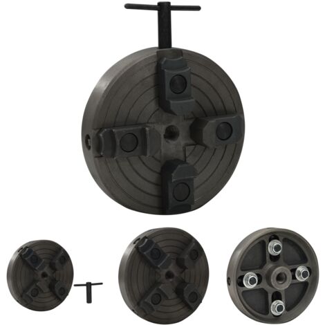 The Living Store 4-Backenfutter mit M18 Aufnahme Stahl Schwarz 150x63 mm -  Schraubzwingen & -stöcke