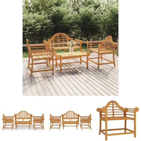 The Living Store - 4-tlg. Garten-Lounge-Set Massivholz Teak