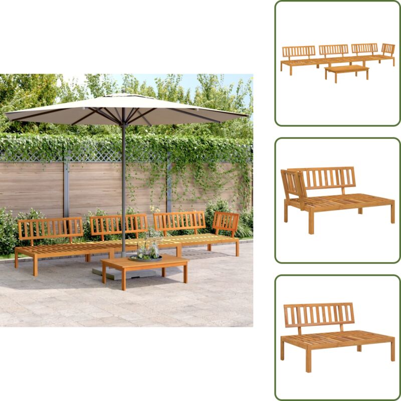 Vidaxl The Living Store 4-tlg. Garten-sofagarnitur Aus Paletten Massivholz Akazie - Gartensorgsgarnitur - Holztisch - Akazienholzmöbel - Outdoor Möbel -