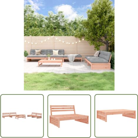 The Living Store 6-tlg. Garten-Lounge-Set Massivholz Douglasie - Gartensessel - Loungemöbel - Gartenmöbel - Holz Lounge Set - Outdoor Möbel