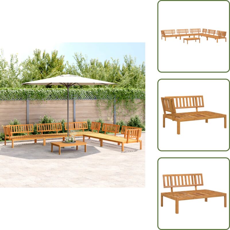 Vidaxl The Living Store 6-tlg. Garten-sofagarnitur Aus Paletten Massivholz Akazie - Gartensorgsgarnitur - Holztisch - Ecksofa - Palettenmöbel - Outdoor
