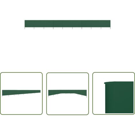 The Living Store 9-teiliges Windschutzgewebe 1200 x 120 cm Grün - Windschutz - Faltwand - Sichtschutz - Gartenzubehör - Windabweiser