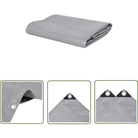 The Living Store Abdeckplane 650 g/m² 1,5 x 20 m Grau - Abdeckplane - Plane - Wasserdichter Überzug - Canvas Plane - Wetterfeste Plane