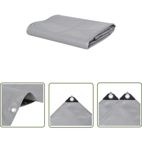 The Living Store Abdeckplane 650 g/m² 3x5 m Grau - Abdeckplane - Planen - Wasserdichter Stoff - Wetterfeste Plane - UV-Schutz