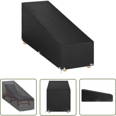 The Living Store Abdeckung für Sonnenliege 12 Ösen 200x65x35/60 cm Polyethylen - Sonnenschirm Abdeckung - Gartenmöbel Schutzhülle - Wetterfest - Uv Beständig - Polyethylen