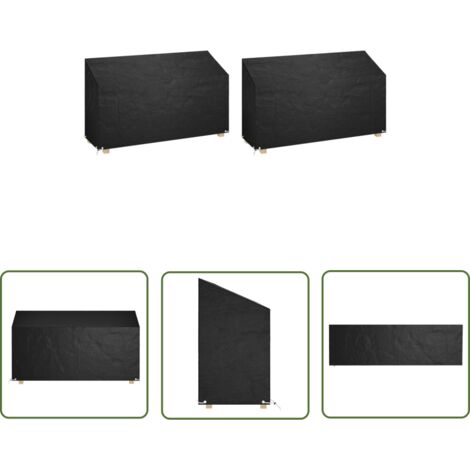 The Living Store Abdeckungen für Gartenbänke 2 Stk. 12 Ösen 210x70x70/88 cm - Gartenbank Abdeckung - Sitzbank Abdeckung - Gartenmöbel Schutzhülle - Wetterfeste Abdeckung - UV-Schutz