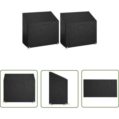 The Living Store Abdeckungen für Gartenbank 2 Stk. 8 Ösen 130x70x70/88 cm - Gartenbank Abdeckung - Sitzbank Abdeckung - Gartenmöbel Abdeckung - Wetterfeste Abdeckung - UV-Schutz