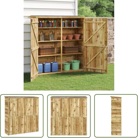 The Living Store Abri à outils de jardin 163x50x171 cm Bois de pin solide - Abri De Jardin - Abri De Stockage - Outillage - Rangement Jardin - Cabane Jardin