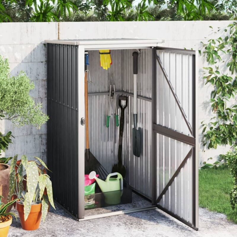 The Living Store - Abri à outils de jardin anthracite 88x89x161 cm acier galvanisé Anthracite