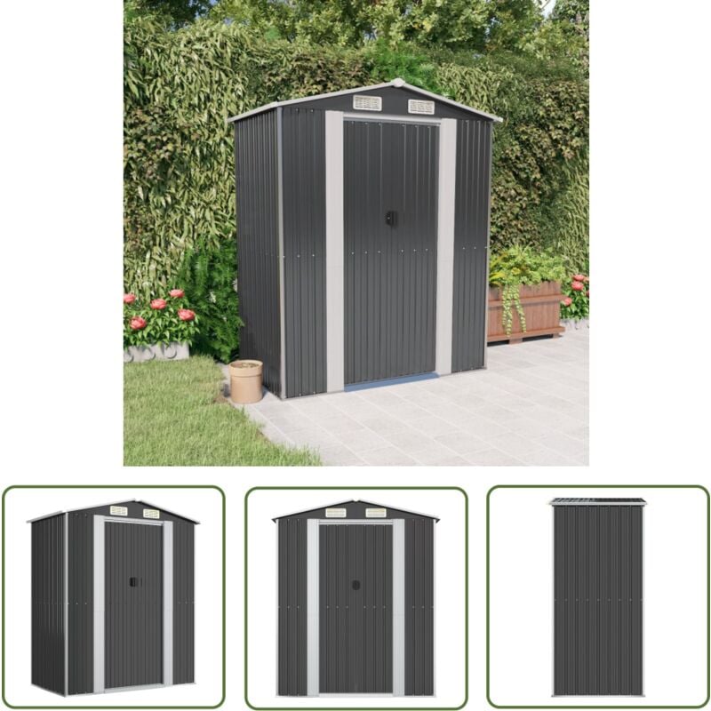 Abri de jardin Anthracite 192x108x223 cm Acier galvanisé - Abri De Jardin - Abri Extérieur - Rangement Extérieur - Cabane De Jardin - Outillage - The