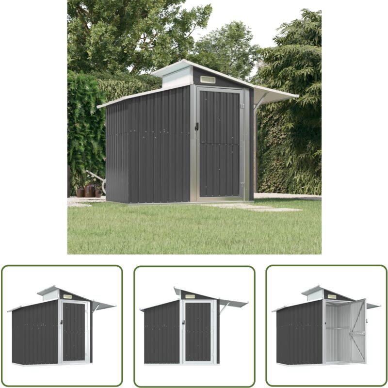 Abri de jardin Anthracite 270x130x208,5 cm Acier galvanisé - Abri De Jardin - Abri Extérieur - Rangement Extérieur - Cabane De Jardin - Outillage De