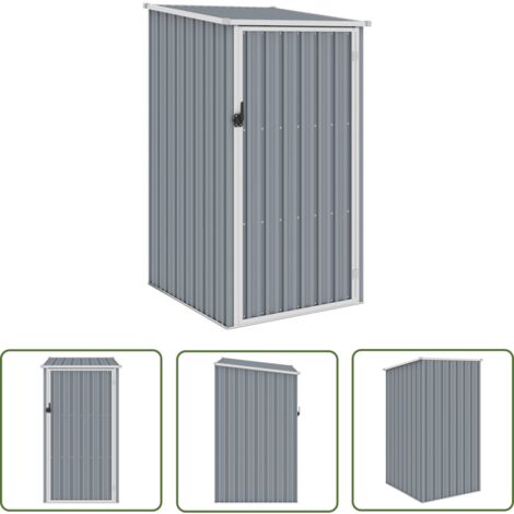 ER-SIICE The Living Store Abri de jardin Gris 87x98x159 cm Acier galvanisé - Abri De Jardin - Abri De Rangement - Abri Extérieur - Hangar Extérieur - Outillage De Jardin