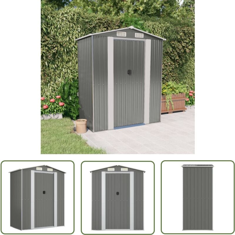 Abri de jardin Gris clair 192x108x223 cm Acier galvanisé - Abri De Jardin - Abri Extérieur - Rangement Extérieur - Cabane De Jardin - Outillage De