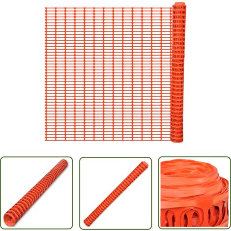 The Living Store Absperrzaun 50 m Orange - Warnnetz - Absperrgitter - Sicherheitszaun - Baustraße - Geländer