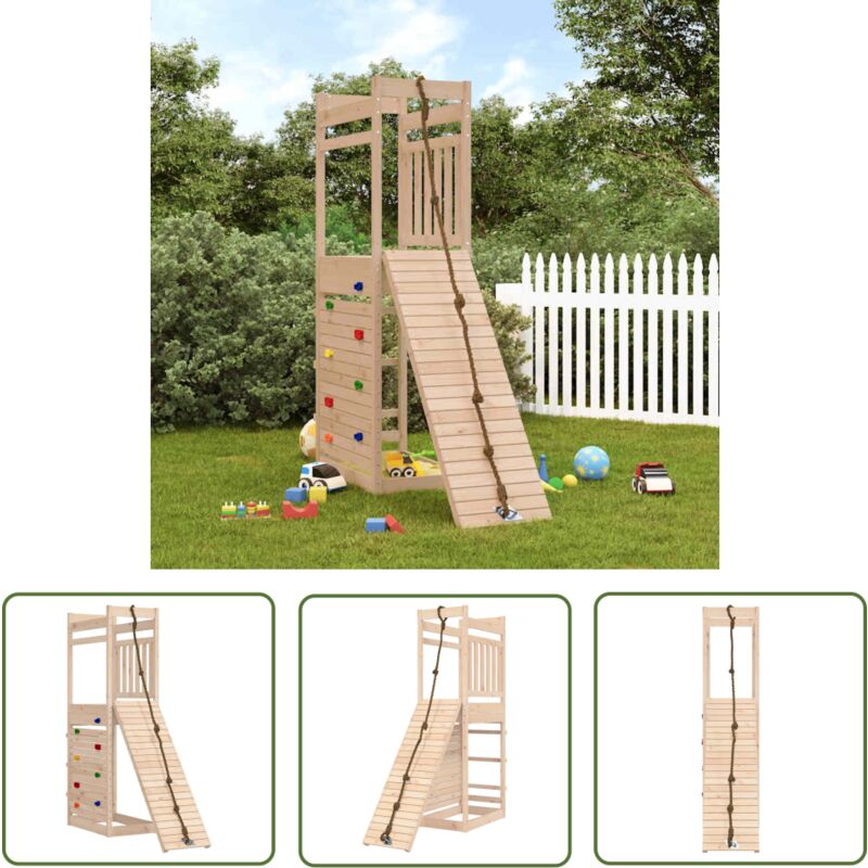 The Living Store Aire de jeux d'extérieur bois de pin massif - Aire De Jeux Extérieur - Jeu D'enfants - Jouet En Bois - Espace De Jeu - Équipement De