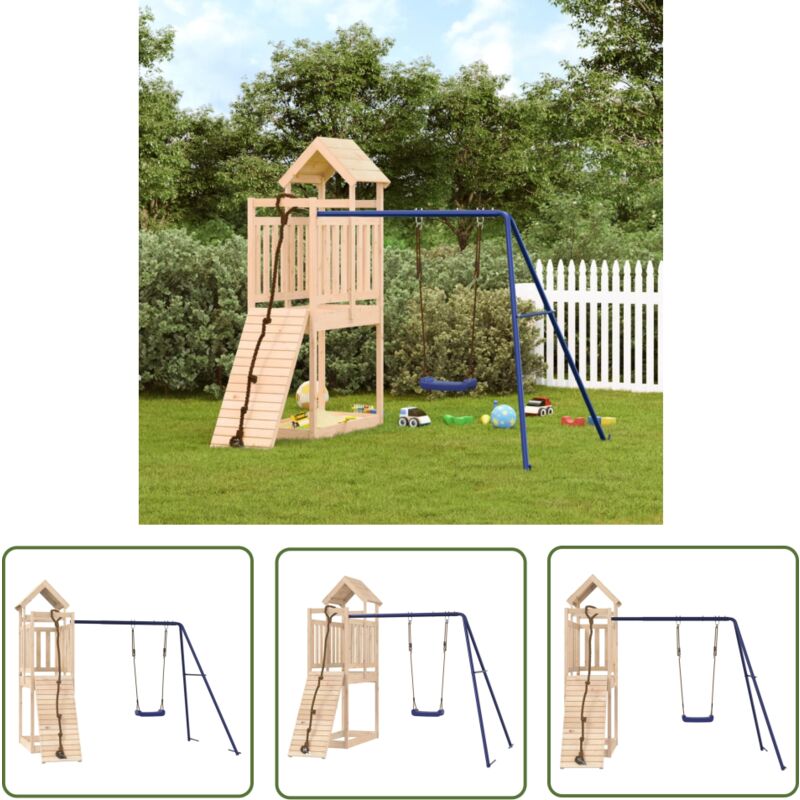 The Living Store - Aire de jeux d'extérieur bois de pin massif - Jeux D'extérieurs - Aire De Jeux - Toboggan - Balançoires - Cabane Enfant