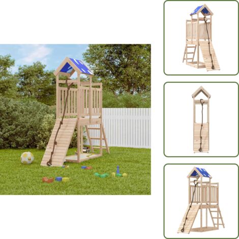 The Living Store Aire de jeux d'extérieur bois de pin massif - Jeu Extérieur - Aire De Jeux - Jouet Enfant - Bois Massif - Jardin
