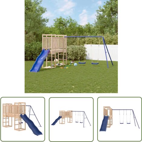 The Living Store Aire de jeux d'extérieur bois de pin massif - Jeux D'extérieurs - Aire De Jeux - Jardin - Enfant - Jouet Extérieur
