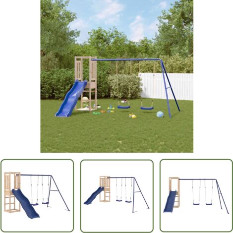 The Living Store Aire de jeux d'extérieur bois de pin massif - Jeux D'extérieurs - Aire De Jeux - Jardin - Enfant - Jouet Extérieur
