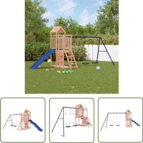 The Living Store Aire de jeux d'extérieur bois massif de douglas - Jeux D'extérieurs - Aire De Jeux - Jardin - Enfant - Jouet Extérieur