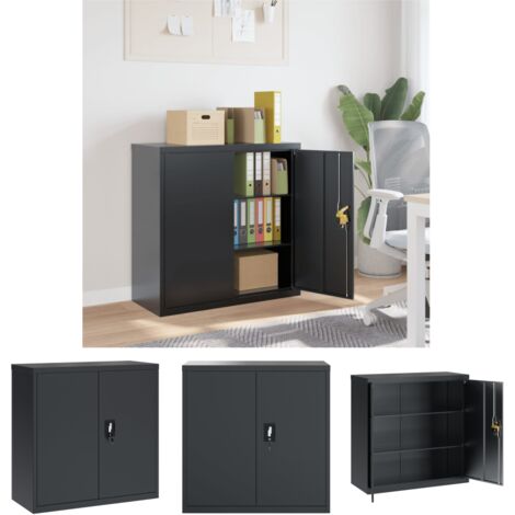 The Living Store Aktenschrank Anthrazit 90x40x90 cm Stahl -  Aktenschränke