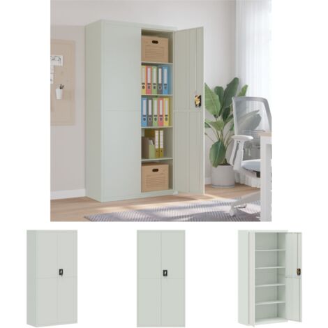 The Living Store Aktenschrank Hellgrau 90x40x180 cm Stahl - Aktenschränke
