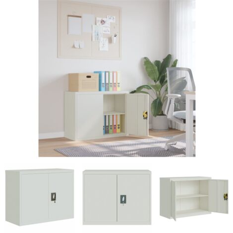 The Living Store Aktenschrank Hellgrau 90x40x70 cm Stahl -  Aktenschränke