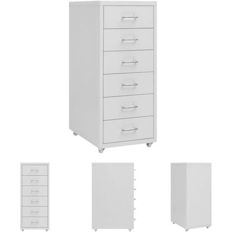 The Living Store Aktenschrank mit Rollen Grau 28x41x69 cm Metall - Aktenschränke