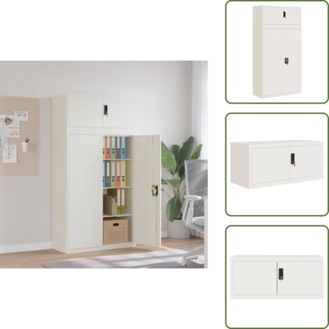 The Living Store Aktenschrank Weiß 90x40x180 cm Stahl - Schrank