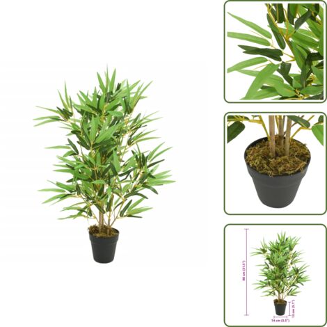 The Living Store Albero Bambù Artificiale 368 Foglie 80 cm Verde - Bambù artificiale