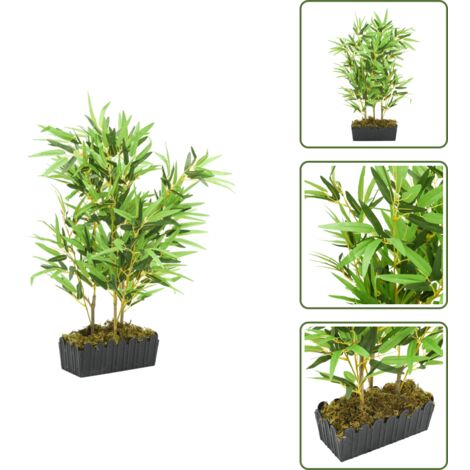 The Living Store Albero Bambù Artificiale 500 Foglie 80 cm Verde - Bambù artificiale
