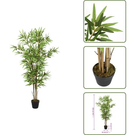 The Living Store Albero Bambù Artificiale 828 Foglie 150 cm Verde - Bambù artificiale