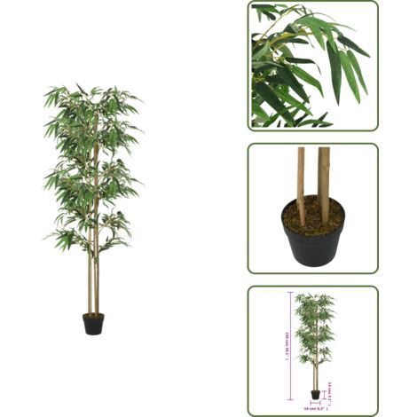 The Living Store Albero Bambù Artificiale 988 Foglie 150 cm Verde - Bambù artificiale