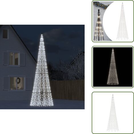 The Living Store Albero di Natale a LED 1534 LED Bianco Freddo 500 cm - Illuminazione natalizia