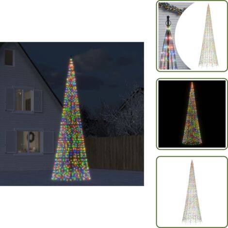 The Living Store Albero di Natale a LED 1534 LED Colorato 500 cm - Illuminazione natalizia esterna