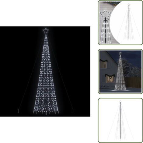 The Living Store Albero di Natale a LED con Punte 1534 LED Bianco Freddo 500 cm - Luci natalizie